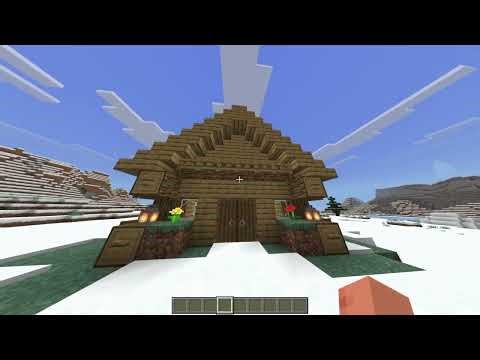 Minecraft tutorial on how to make a starter house bedrock edition