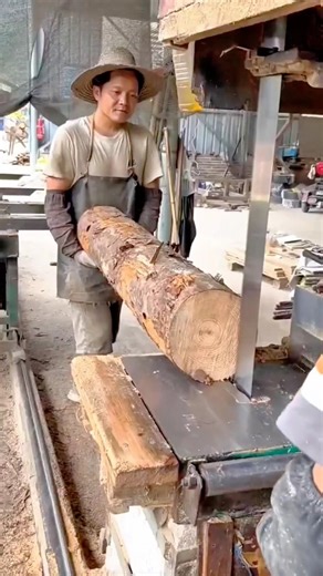 Cutting Logs Using a Band Saw Machine #shorts