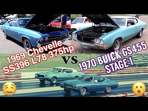 1969 Chevelle SS vs 1970 Buick GS 455 Stage 1 - PURE STOCK DRAG RACE (best of 3)