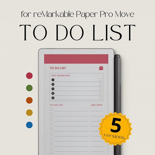 To Do List Notebooks for Remarkable Paper Pro Move: to Do List Templates, Task Tracker, Checklist Template, Checklist, Digital Task List - Etsy