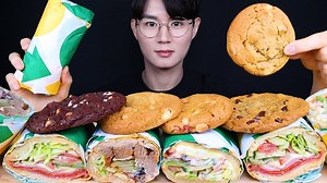 9.1K views · 431 reactions | ASMR MUKBANG SUBWAY & SANDWICH & COOKIE eating sounds | 교광TV | Facebook
