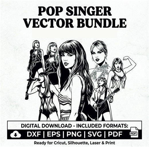Famous Female Singer Svg Bundle | 8 Unique Designs | Portrait Vector | Digital Download for T-shirts, Mugs, Decals | Eps, Svg, Png, Dxf, Pdf - Etsy Canada