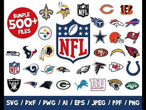 NFL Football Logos Bundle Nfl Clipart Files Cricut Files Teams Cutting Vector Vinyl Png Wordmarks