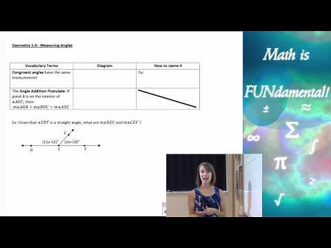 1.4 Geometry - Measuring Angles