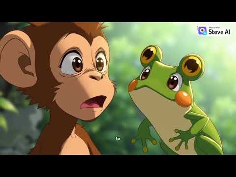 monkey and frog - budding friendship