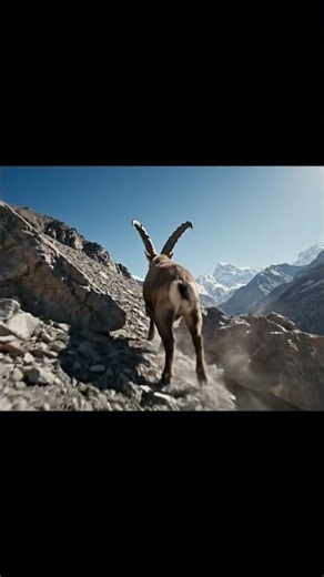 Nature's Acrobat: High-Speed Mountain Goat Run #Shorts