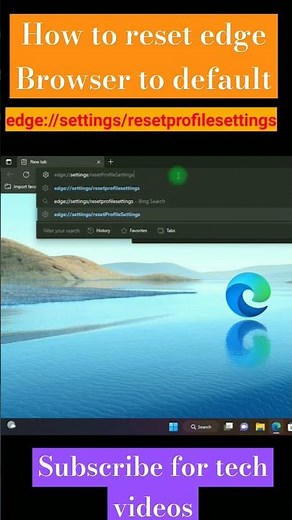 How to reset microsoft edge browser to default settings #edge #browser #optimize #reset #shorts