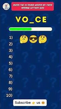 Guess the sound words by missing letters quiz!