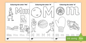 Letter M Colouring Pages