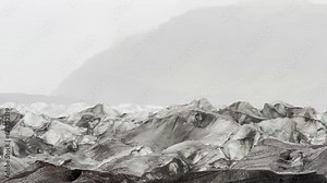 Ice spikes in a islandic glacier caused by global warming