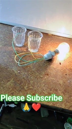 Glowing Bulb5G+without electricity#experiment #bulb #saltwater#detectiveneeraj#shorts