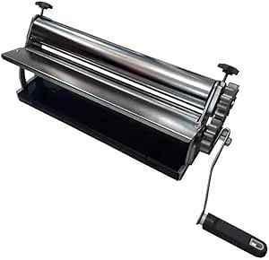 15.75in (40cm) Chrome Dough Laminator – Manual Pasta Maker for Noodles, Breads, Pizza, and Pastry – Adjustable Thickness Control, Durable Cast Iron and Steel Construction