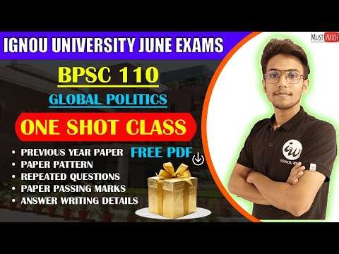 BPSC 110 || GLOBAL POLITICS - BA POLITICAL || IMPORTANT QUESTIONS | IGNOU WALAY