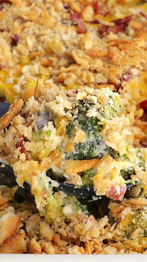Loaded Broccoli Casserole Recipe with Bacon and Cheese