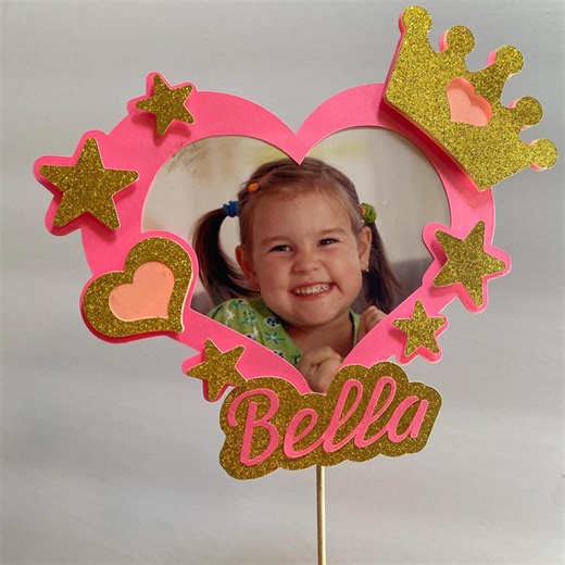 Personalized Princess Crown Cake Topper, Custom Name Cake Decoration, Girl Birthday Party - Etsy
