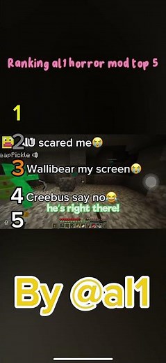 Ranking al1 horror mod top 5 #minecraftmemes #memes ‪@al1craft.‬ #funny
