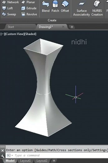 How to use Loft Command in AutoCAD 3D