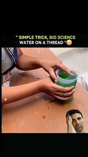 SCIENCE IN INFINITY WAY on Instagram: "💧 Simple Trick, Big Physics — Water on a Thread 🧵🔬 It looks like magic, but it’s pure physics at work. When water clings to a thin thread instead of falling, surface tension and adhesion take control. 🔹 Surface tension: Water molecules pull toward each other 🔹 Adhesion: Water sticks to the thread’s surface 🔹 Gravity vs cohesion: Molecular forces briefly win 🔹 Invisible forces: Strong enough to shape liquid behavior This tiny experiment shows how micr