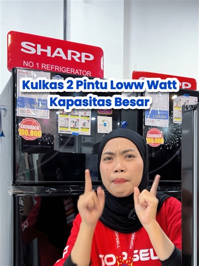 Cari kulkas yang kapasitasnya besar tapi tetep low watt? Sini deh merapat bakal MiSell spill🥰 Nihh kenalin Kulkas 2 Pintu dari SHARP SJ-317MG-DB yang kapasitasnya sampai 237L, eitss gede gini dayanya tetep low watt loh cuman sekitar 100 watt aja jadi no worry deh kalau tagihan listrik bakal mahal😋 Tenang aja kalau beli di Topsell kalian gak usah khawatir pengirimannya karena FREE Ongkir🤩 Yuk dapetin di Topsell terdekat sekarang juga mumpung masih ada stoknya loh😘 #topsellelektronikebike #kul