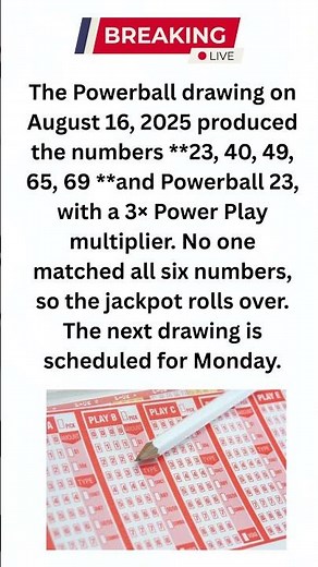 Powerball Results Today | Winning Numbers & Jackpot Update | August 16, 2025
