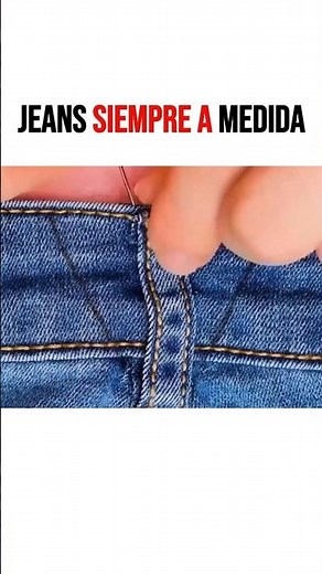 👖✨ ¡AJUSTA tus JEANS de la cintura SIN máquina de coser! 🔥 Truco fácil y rápido #manosalatela
