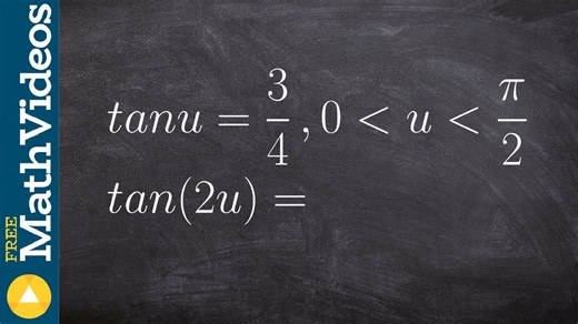 Evaluating for the tangent of a double angle using the formula