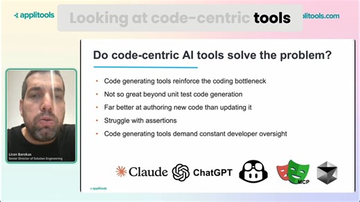 AI that writes code isn’t the answer to brittle test suites. It often makes the bottleneck worse. Read more: https://bit.ly/3KyTaC0 | Applitools
