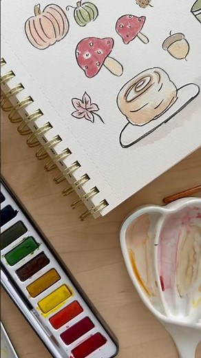 Cozy Fall Watercolor Doodles 🍂 | Autumn Art Inspiration #watercolor