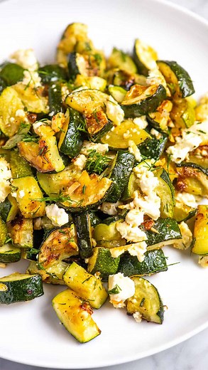 🙌 This Garlic Roasted Zucchini with feta and dill is better than I ever imagined, and I honestly can’t stop making it. This recipe is quick, simple, and delicious! 🌟 Google “inspired taste roasted zucchini” or click the link in our bio for the full written recipe. You Will Need 1 ¼ pounds zucchini, 2 to 3 medium 2 tablespoons olive oil 1 clove garlic, minced 1/4 teaspoon fine sea salt 1/4 teaspoon fresh ground black pepper 2 ounces feta cheese 1 tablespoon chopped fresh dill #zucchini #zucchin