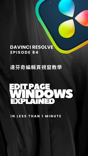 DaVinci Resolve Edit Page Windows Explained | Ep.84 #ViewerWindow #PanelControl #達芬奇