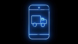 Download smartphone icon and truck icon with neon effect for free