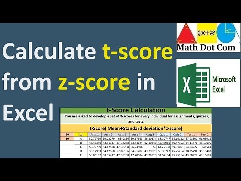 How to Find T-score from Z-score in Excel | Converting z-score to t-score| Math Dot Com