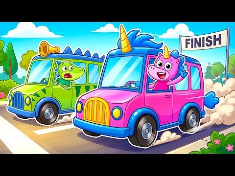 Wheels on the Bus 🚌🏁 | Nursery Rhymes & Kids Songs | Teeny Mimi🦄
