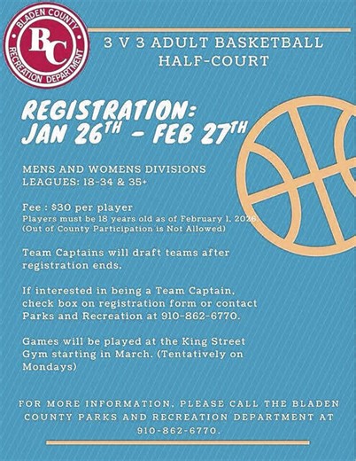 Bladen County recreation registrations underway | Bladen Journal