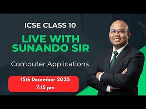 ICSE Class 10 Computer Applications 🔥 MOST EXPECTED Questions | Board Exam 2025-26 | LIVE