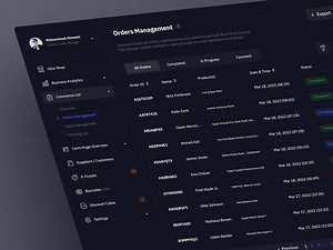 Ecommerce Dashboard - Dark Mode