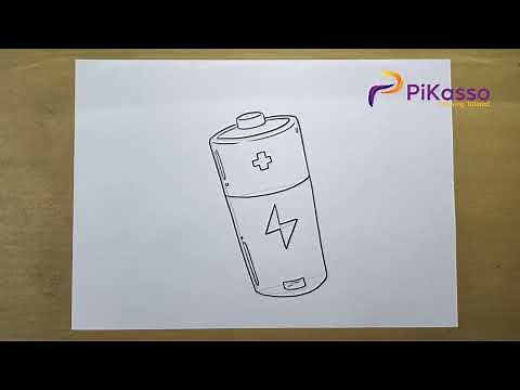 How to Draw a Battery Very Easy step by step