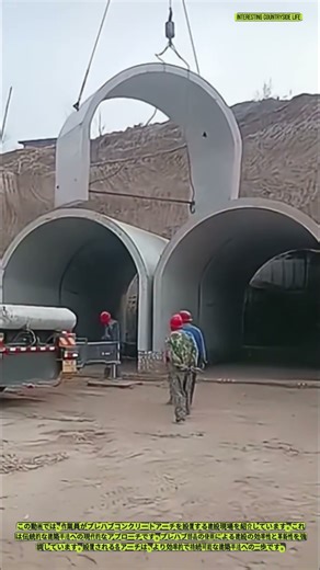 伝統的建築の近代化：プレハブコンクリートアーチの設置