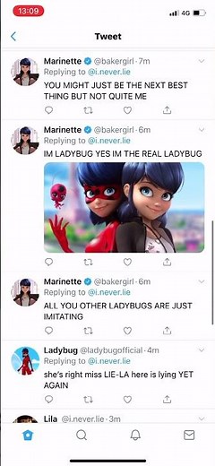 Miraculous Ladybug Twitter texting story | Lie-la | Marinette | Ladybug |