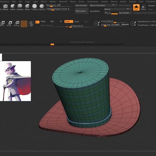 How to make Stylized hat zbrush- Zmodeler