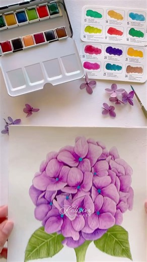 Art Philosophy Tropicals Palette | Hydrangea Color Swatches #watercolorart #floralart #watercolor