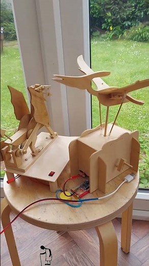 More Motorized Wooden Automata - Dragon and Pteranodon