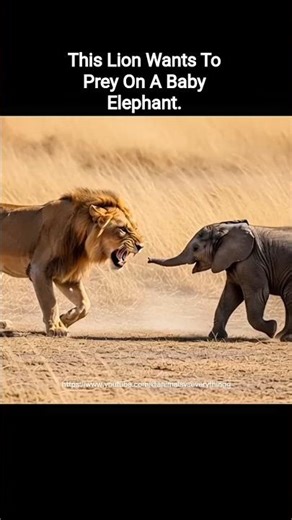 The Hungry Lion Wanted To Eat The BabyElephant #lion #lionking #elephant #elephants #wild #wildlife