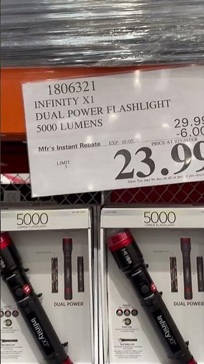 Costco- Infinity X1 Dual Power Flashlight -5000 Lumens- Buy Before 01/05/2025