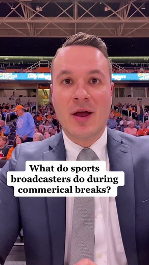 What do sportscasters do during commercial breaks? #behindthescenes #sportscaster #playbyplay #GenshinImpact33 #fyp #bts #broadcastertiktok #espn