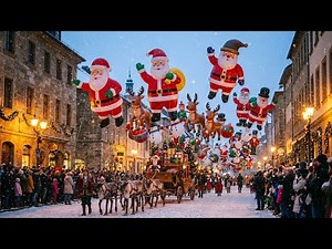 Amazing Christmas Balloon Parade ❄️ Santa Claus & Reindeer Cart
