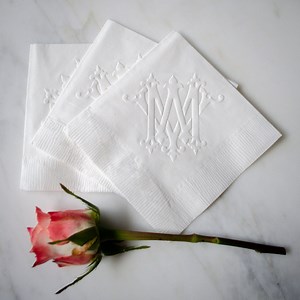 Embossed Wedding Monogram 3 Ply Napkins, Monogrammed Napkins, Beverage Napkins, Decorative Napkins, Wedding Shower, Custom Party Napkins - Etsy