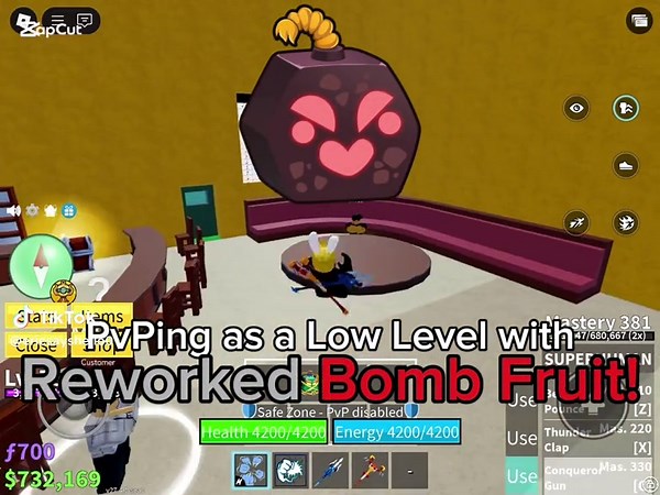 PvPing as a Low Level with Reworked Bomb Fruit! We equipped DeathStep and Showcased Bomb Fruits Combo PvP!? #roblox #bloxfruits #bombfruit #fyp #viral