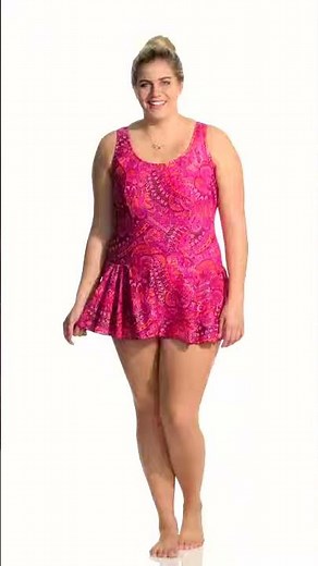 Maxine Plus Ethnic Twist Swimdress | SwimOutlet.com