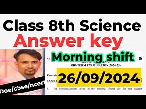 class 8 science mid term paper 2024-25 solution / class8 science exam answer key / morningshift /doe
